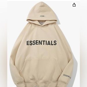 Cream colored essentials hoodie size S